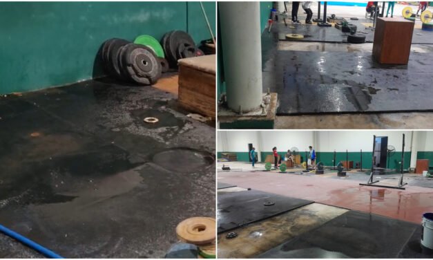 Goteras y encharcamientos ponen en riesgo a pesistas de Valladolid